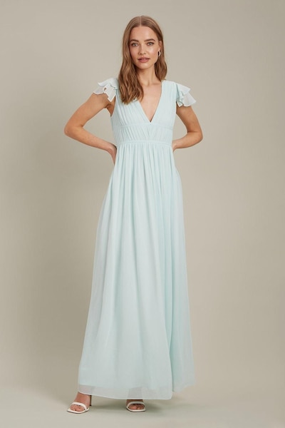 Dorothy Perkins Angel Sleeve Chiffon Maxi Dress Mint
