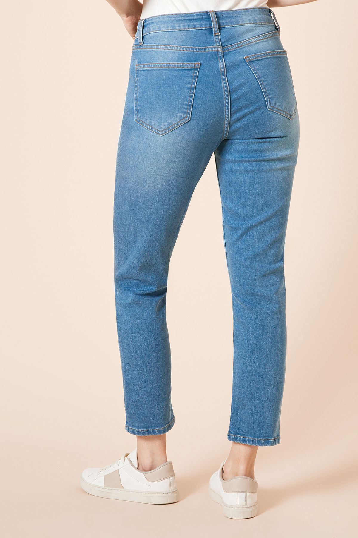 Dorothy Perkins Slim Seam Detail Jean Mid Wash image 4