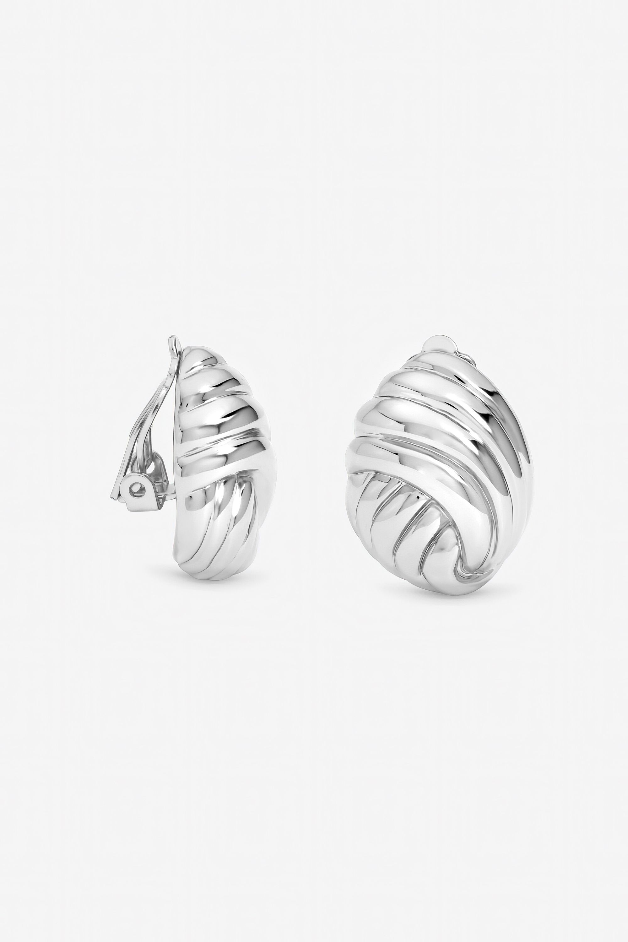 Jon Richard Silver Plated Shell Clip Earrings