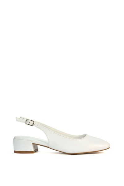 XY London 'Jilly' Square Toe Slingback Low Block Heel Court Shoes