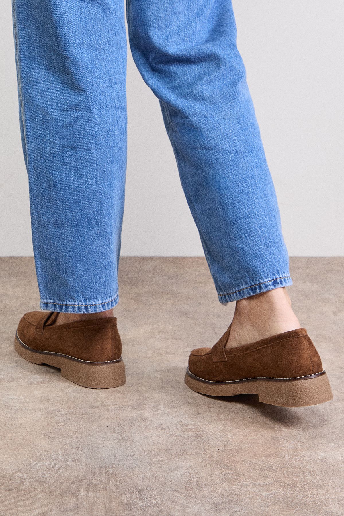 Oasis Isabel Faux Suede Casual Loafers Camel image 4