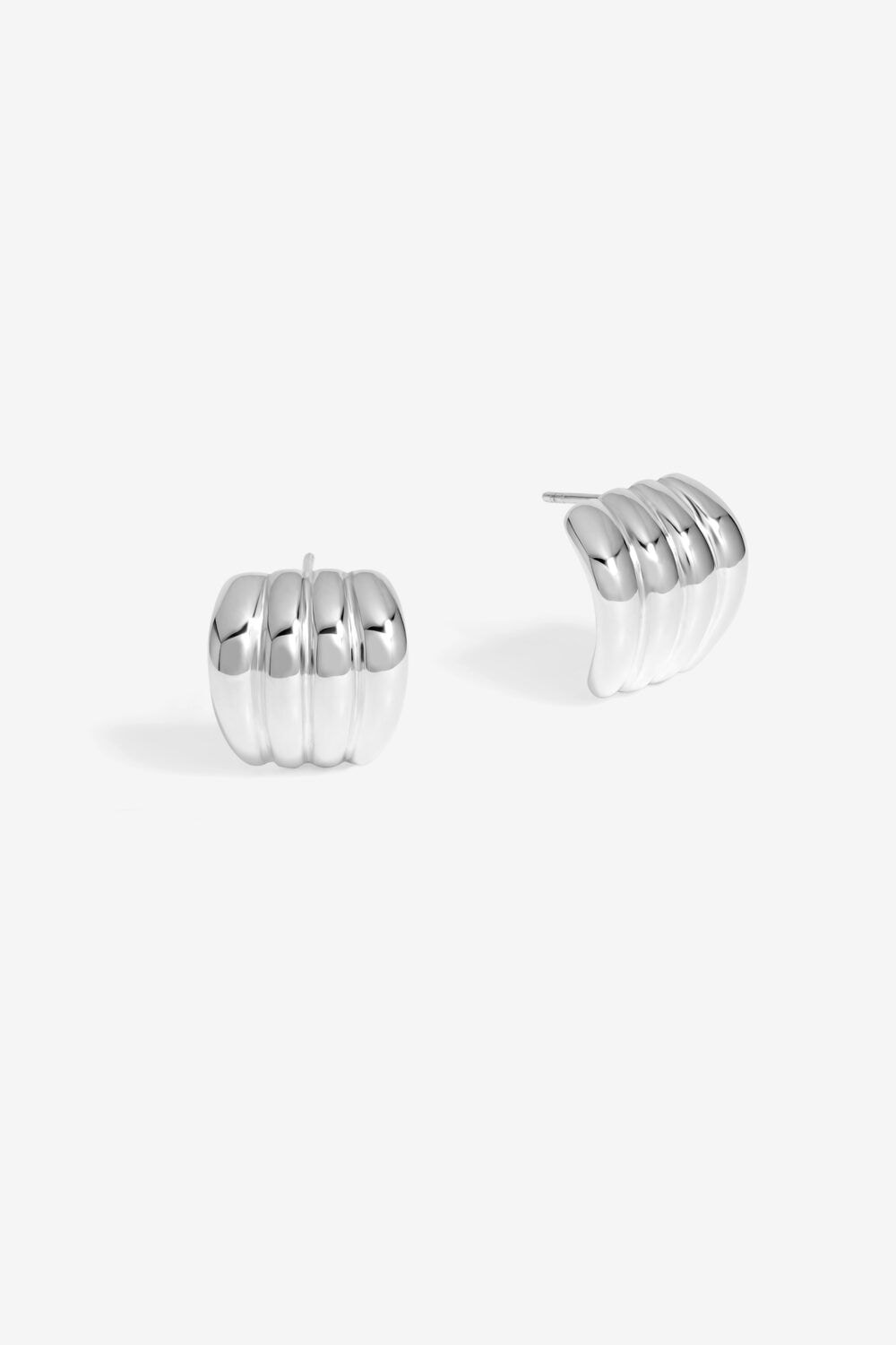 Jon Richard Silver Plated Ridge Stud Earrings image 1