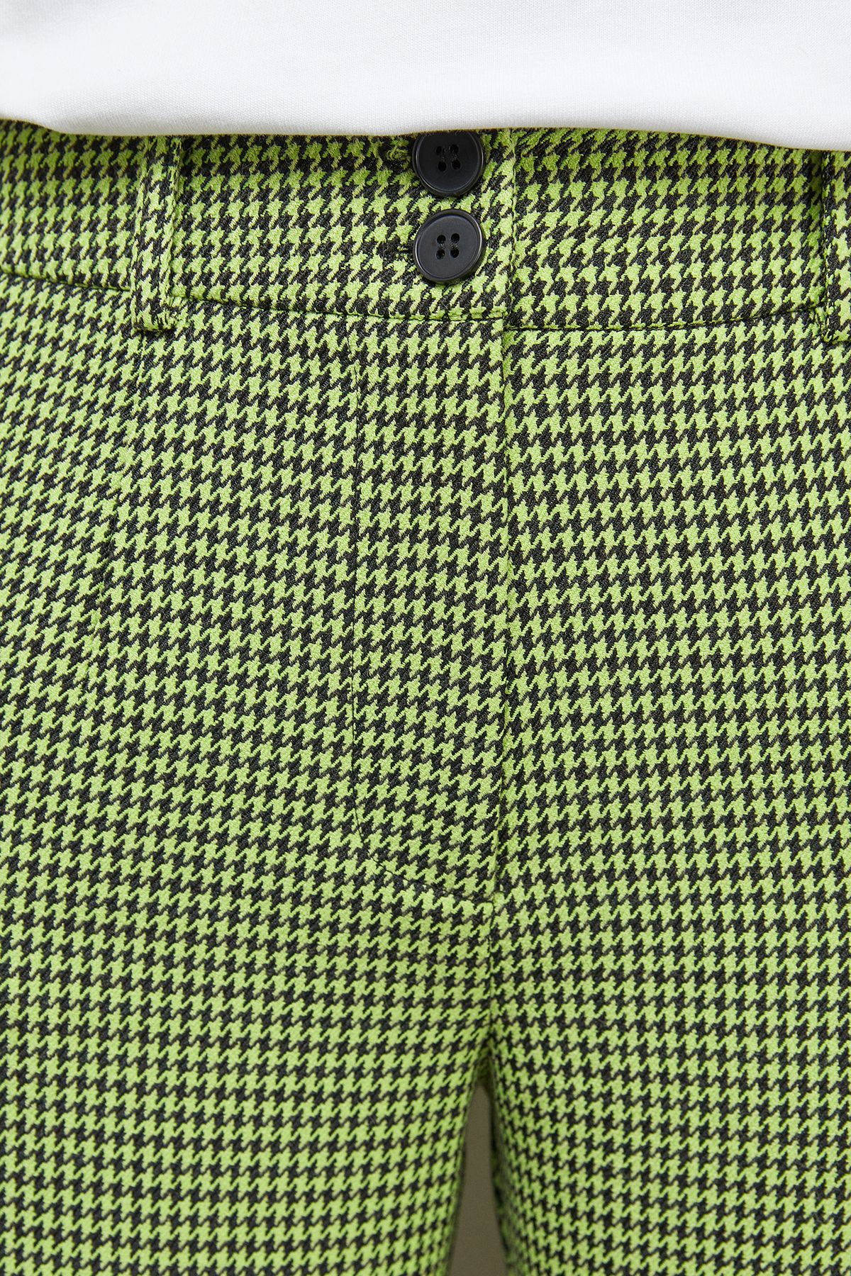 Warehouse Lime Dogtooth High Waist Deep Waistband Trouser Co-Ord Lime image 5