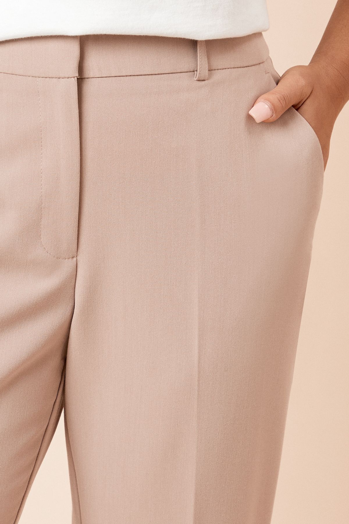 Dorothy Perkins Petite Ankle Grazer Trouser Stone image 5