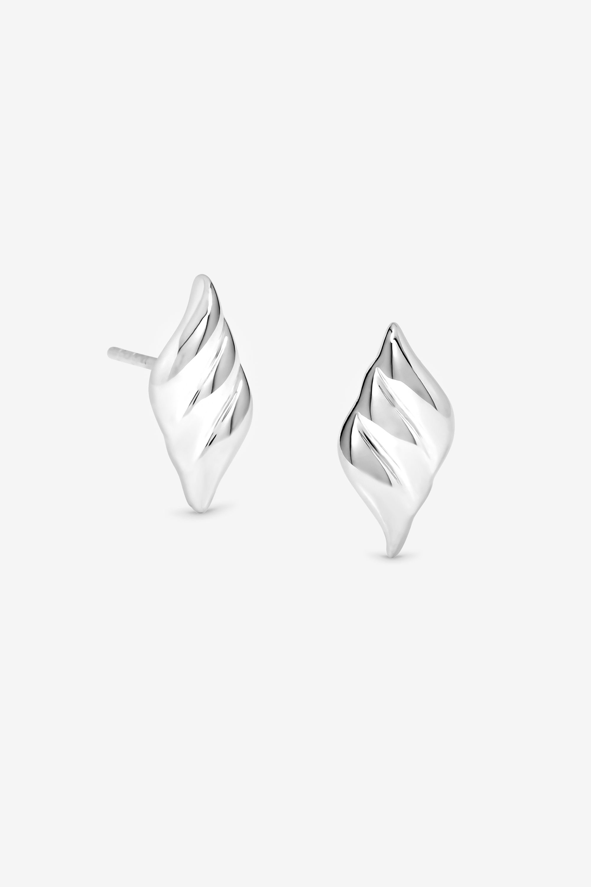 Simply Silver Sterling Silver 925 Polished Triple Wave Stud Earrings image 1
