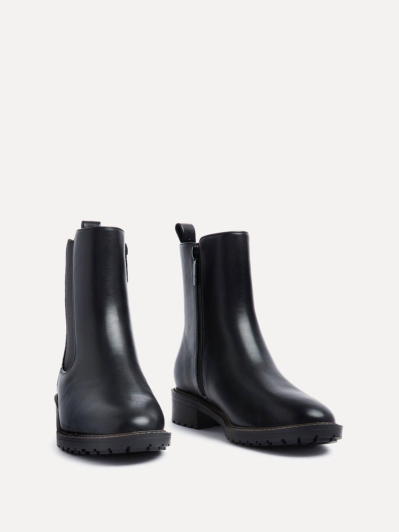 Linzi Dalston Black Faux Leather Classic Chelsea Boot image 3