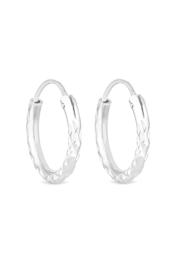 Simply Silver Simply Silver Sterling Silver 925 Mini Diamond Cut Hoop Earrings