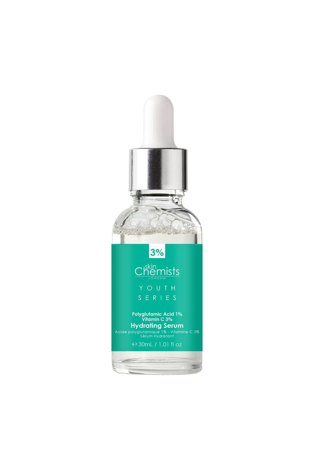skinChemists Youth Series Hydrating Serum Polyglutamic Acid 1%, Vitamin C 3% 30ml image 1