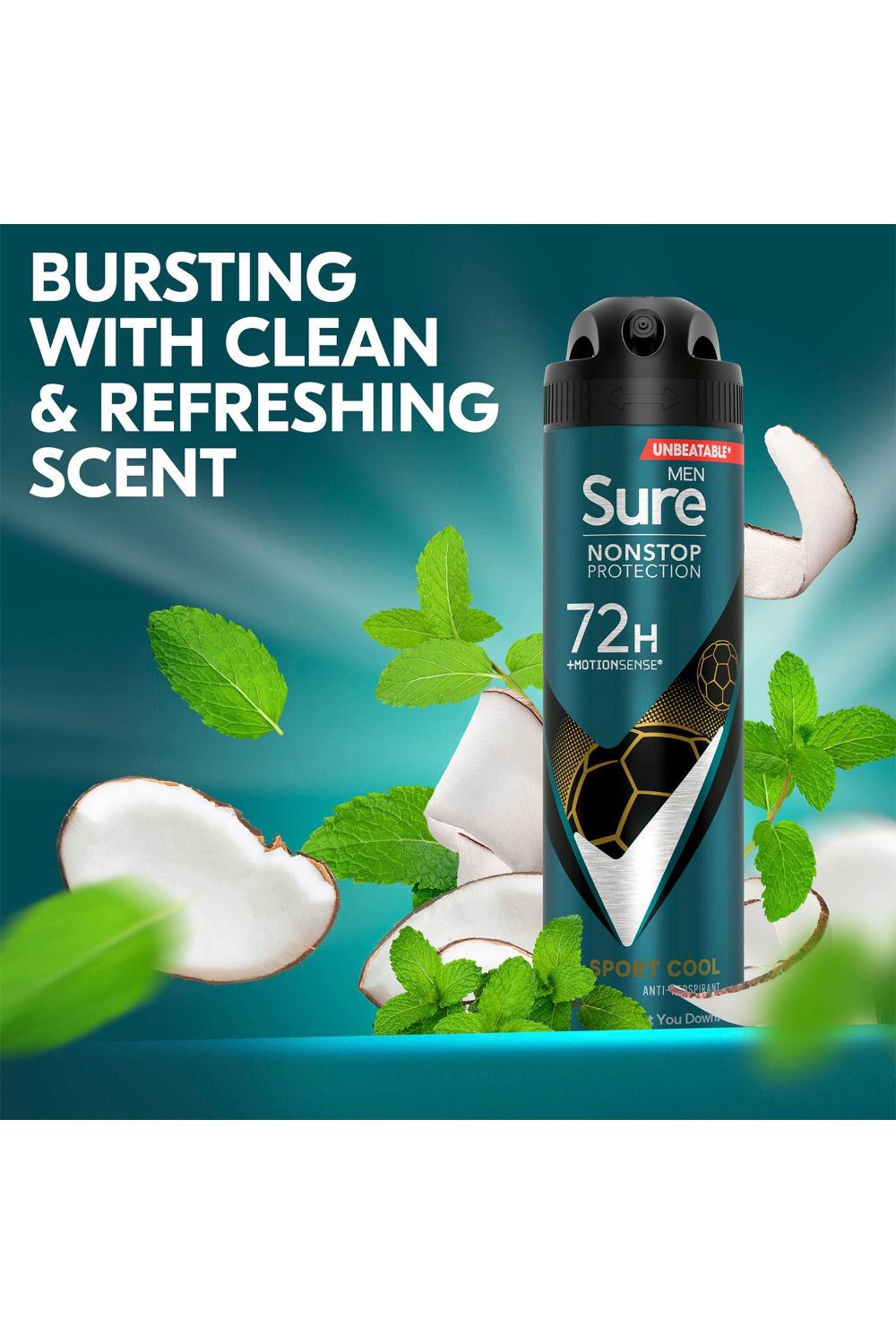 Sure Men Nonstop Protection 72H 'Anti-Perspirant Deodorant' 150ml, 3pk image 2