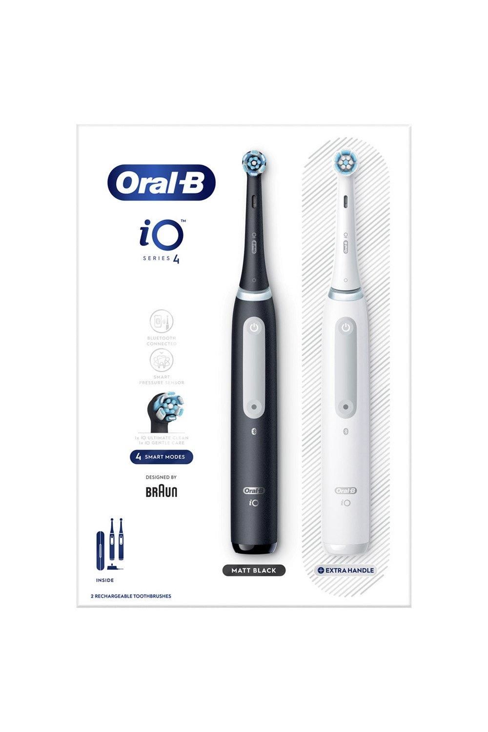 Oral B iO4 Black & White Electric Toothbrush Duo Pack Multi image 1