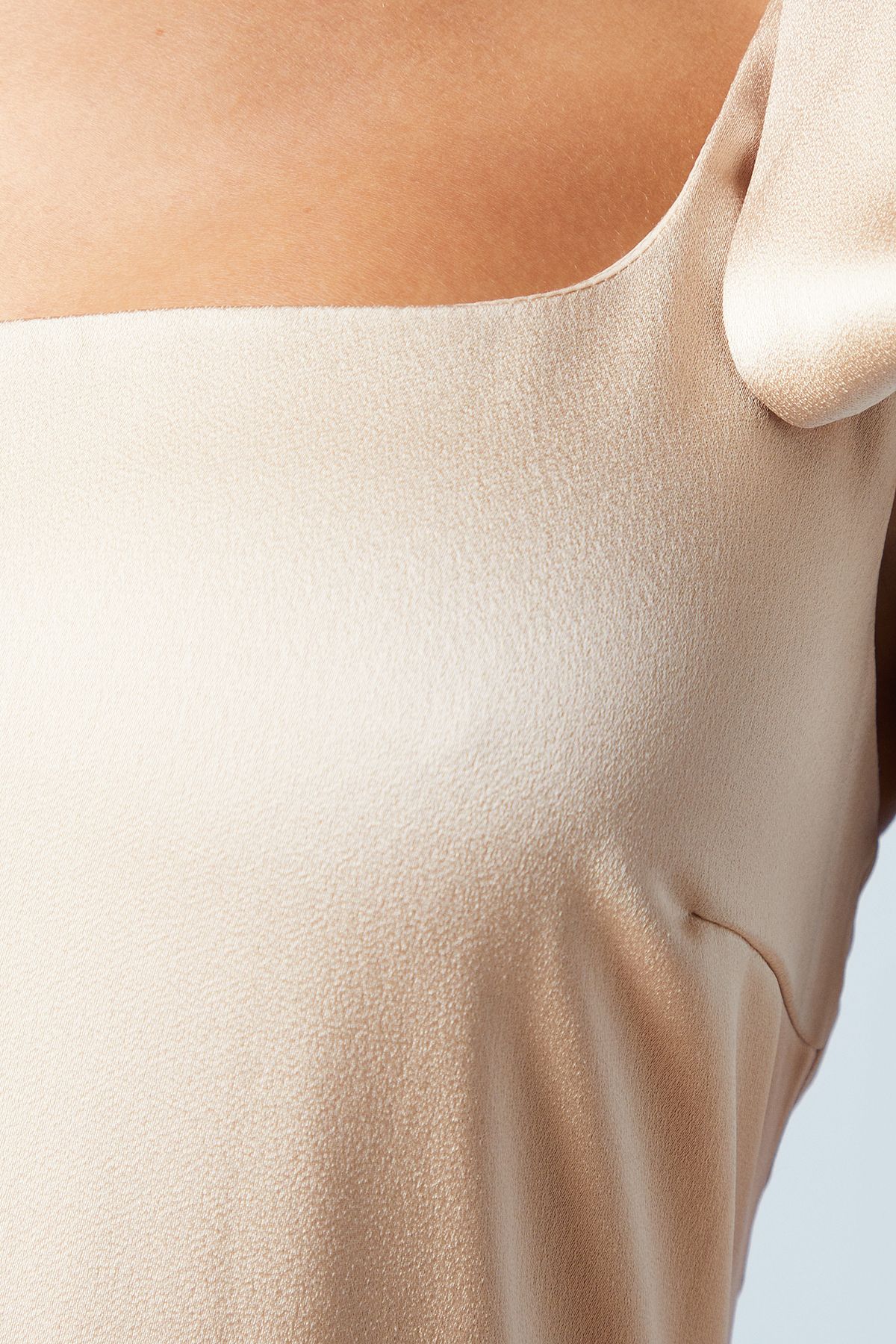 Oasis Oasis by Coast Satin Tie Shoulder Midi Bridesmaid Dress Champagne image 5