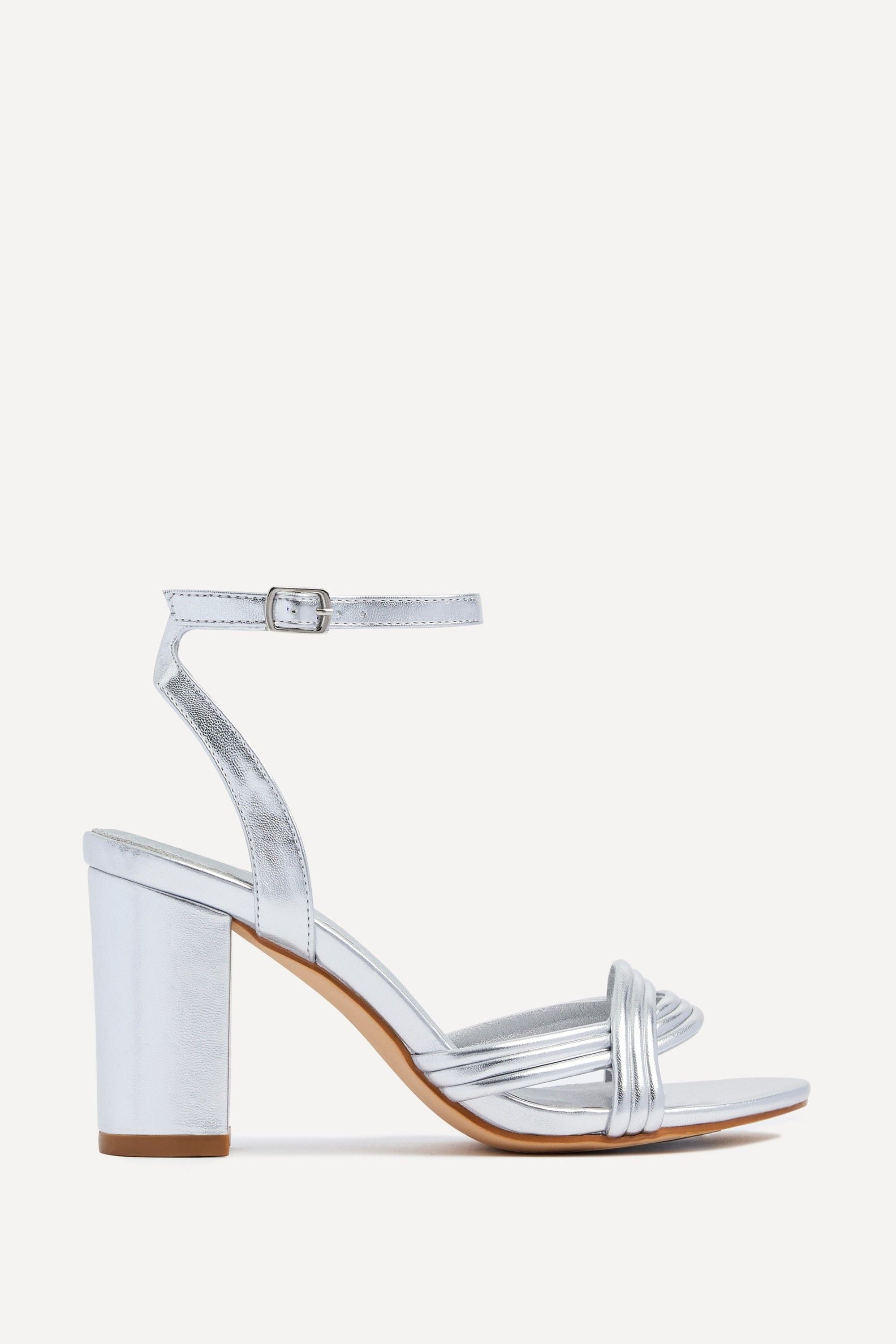 Linzi Regina Silver Faux Leather Intertwined Heels image 1