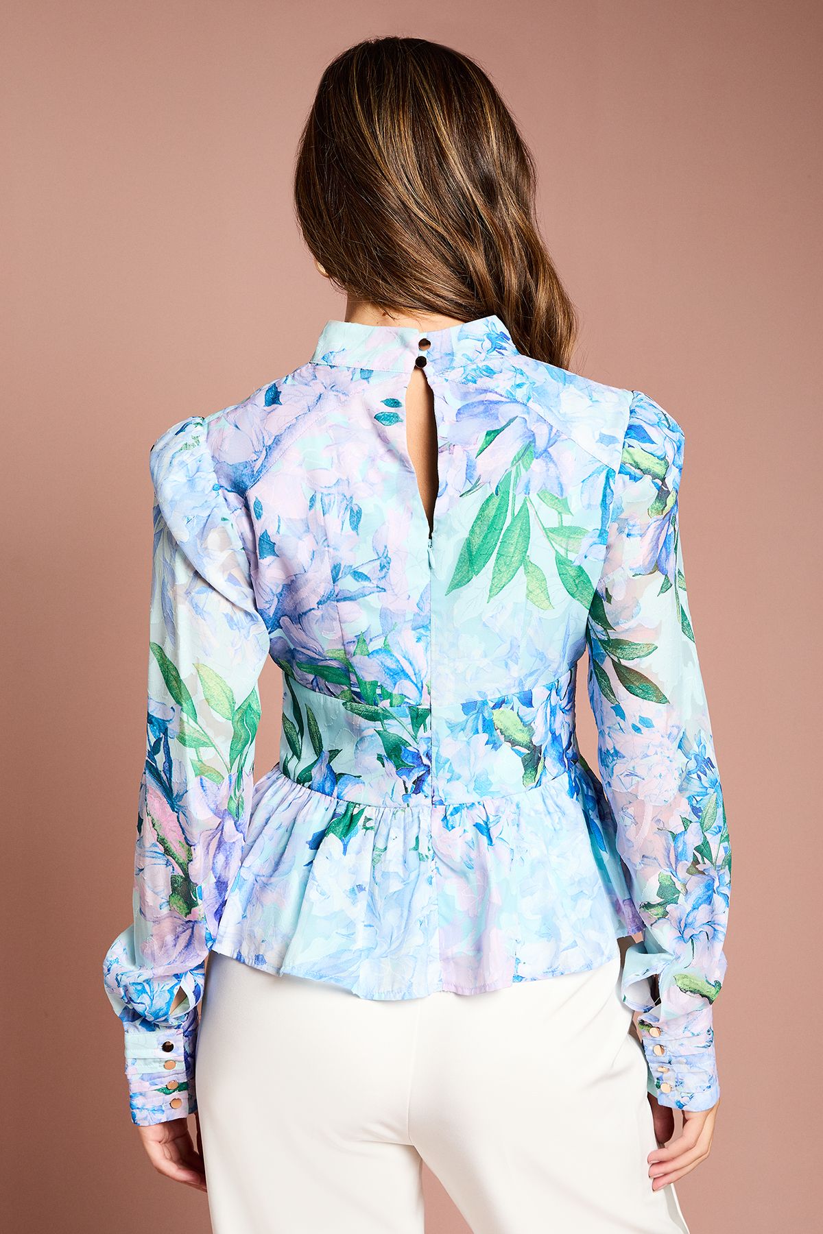 Coast Long Sleeve Pleat Detail Blouse Blue image 4