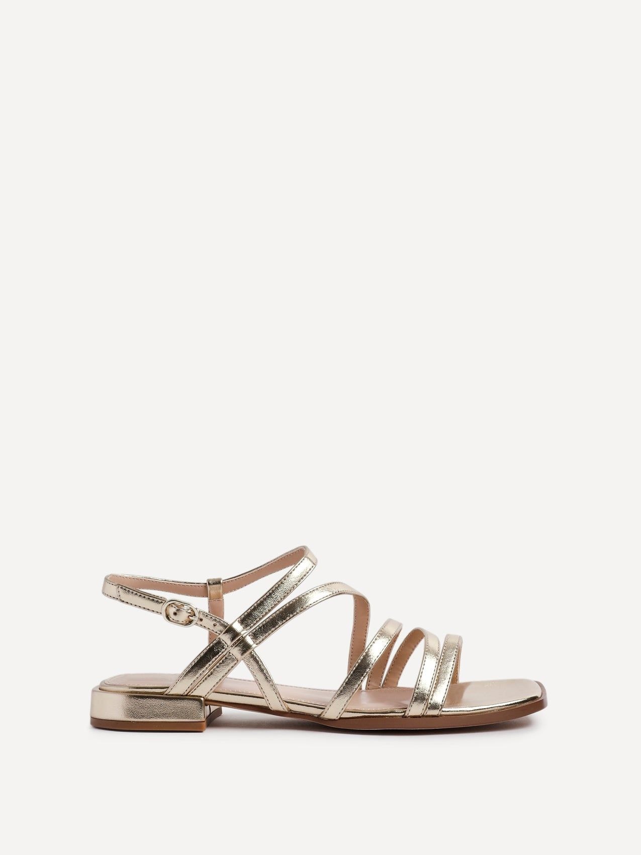 Linzi Lucie Gold Faux Leather Strappy Sandals image 1