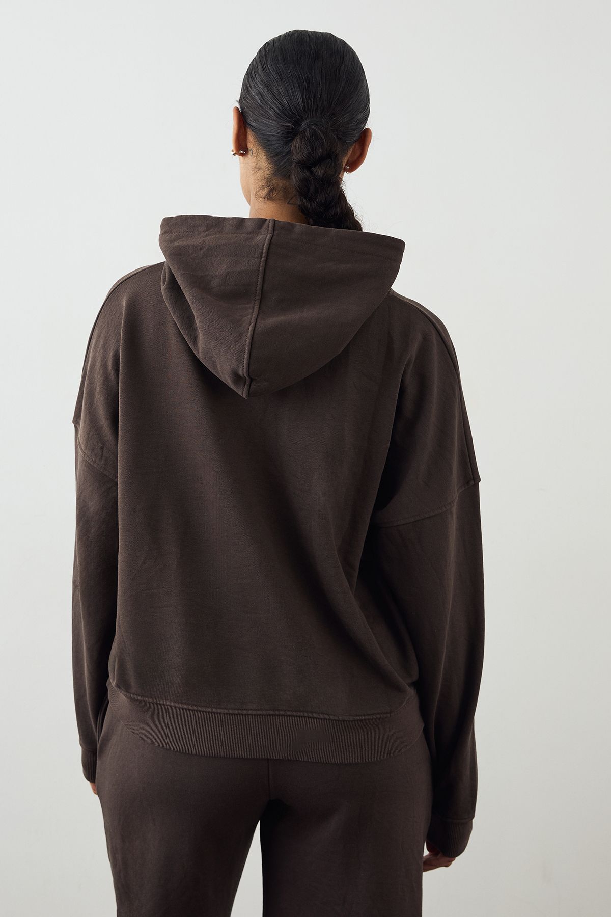 DSGN Studio DSGN Studio Premium Heavyweight Washed Oversized Hoodie Chocolate image 2