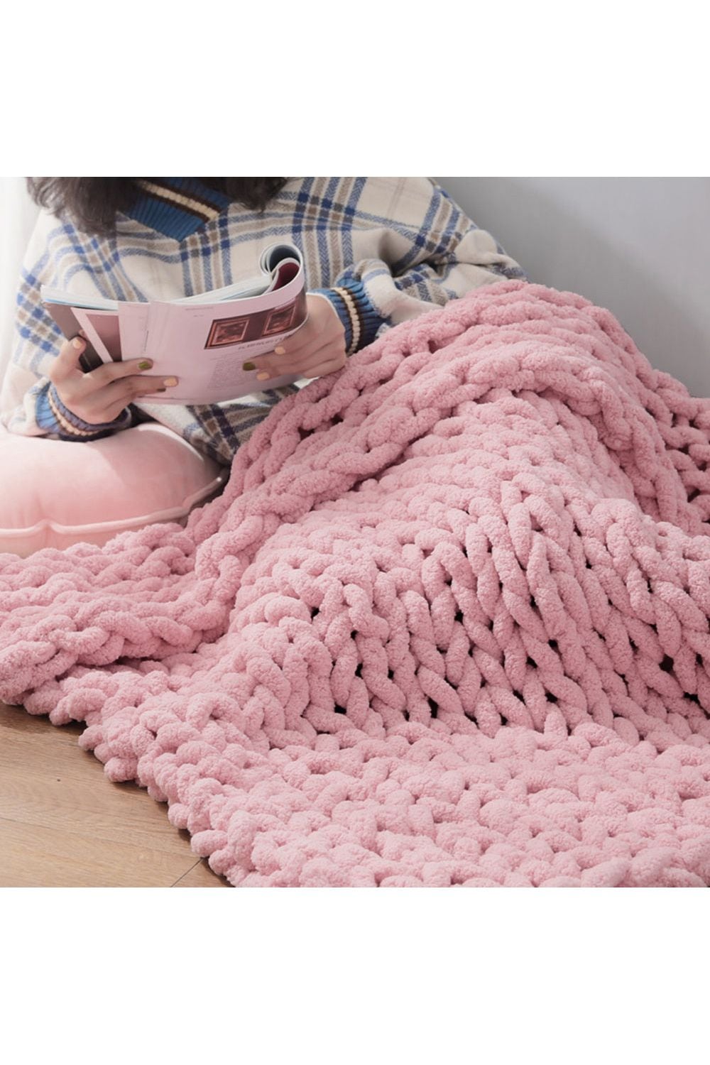 Living and Home Chunky Knit Throw Blanket 120x150cm image 3