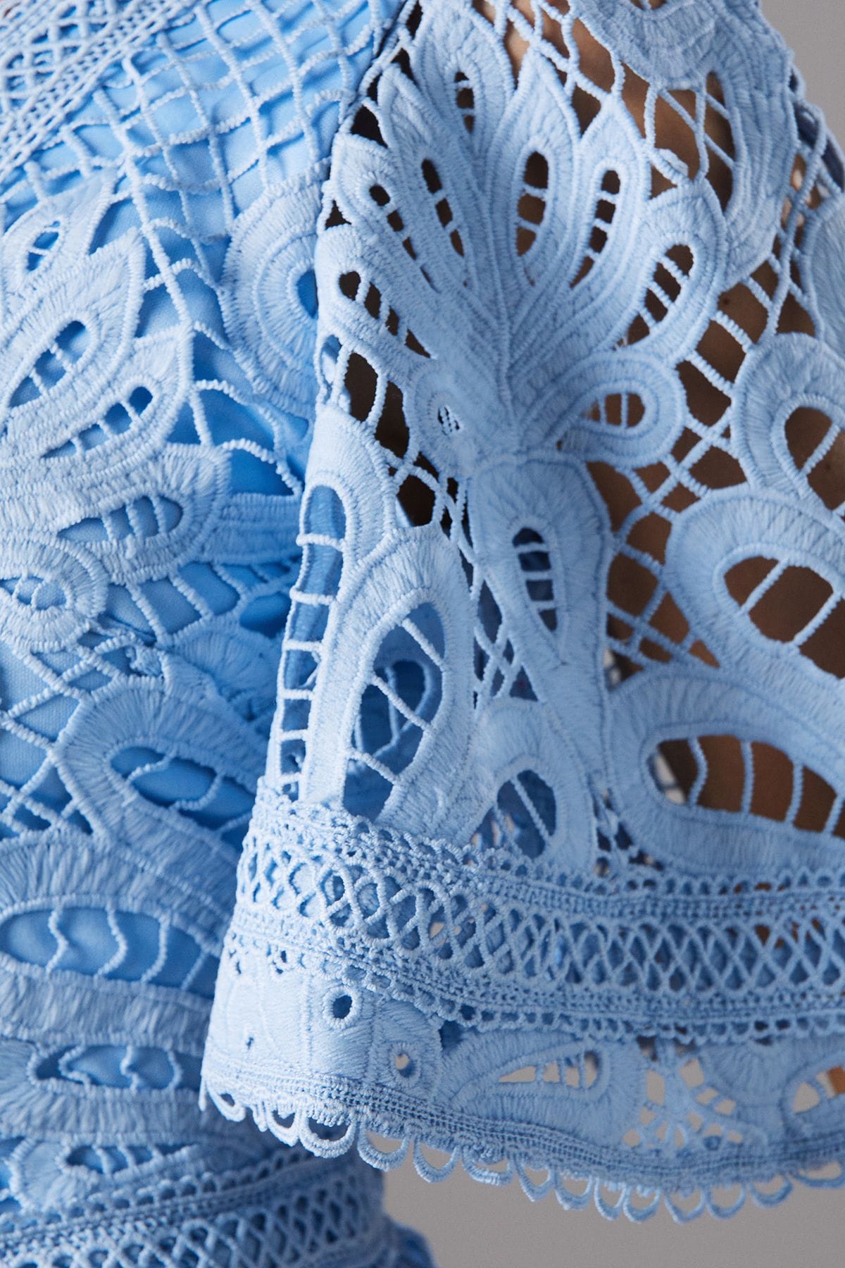 Coast Placement Lace Hanky Hem Dress Blue image 5