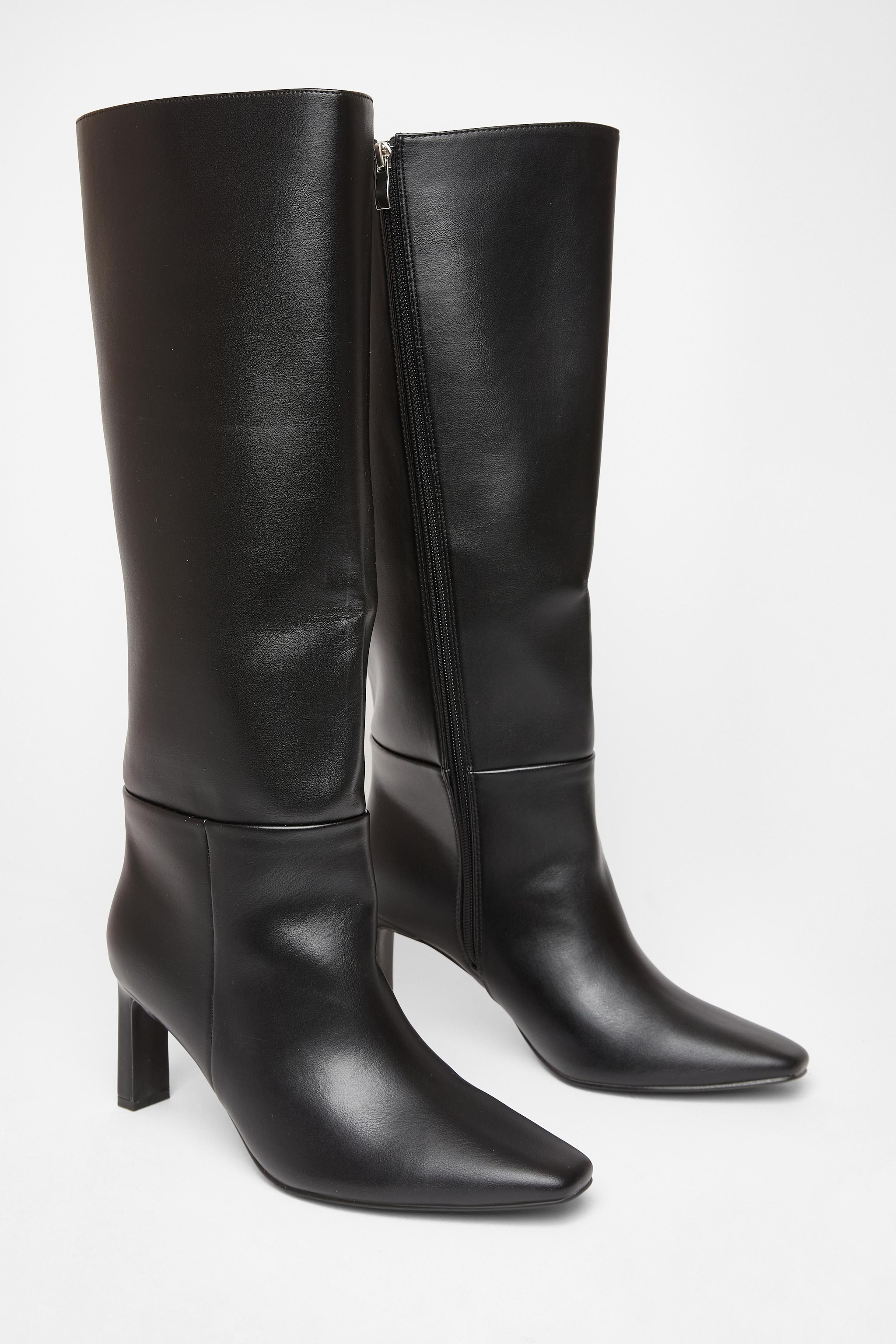 Quiz Black Wide Fit Knee High Boots image 2