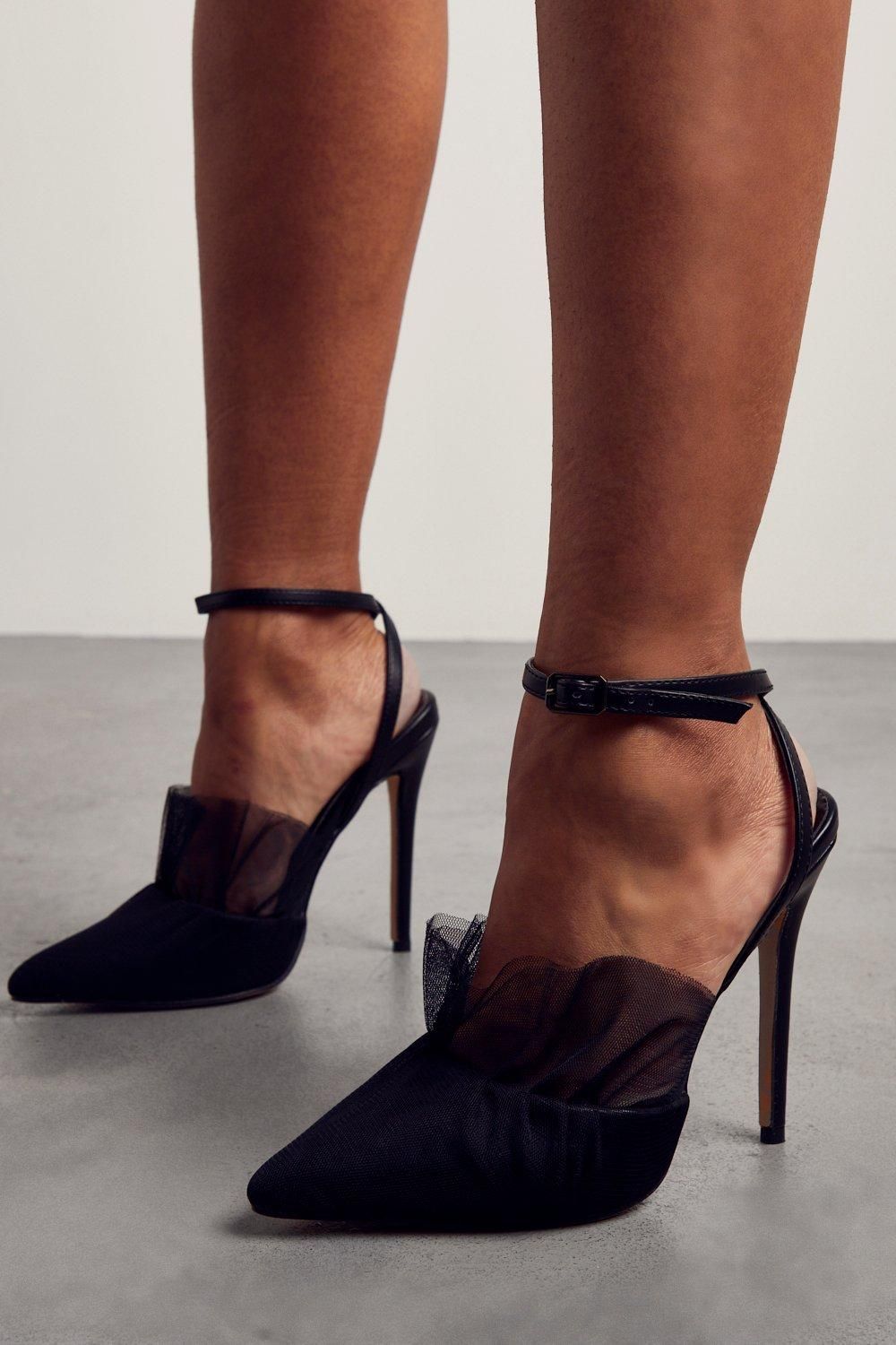 MissPap Mesh Strappy Heels Black image 3