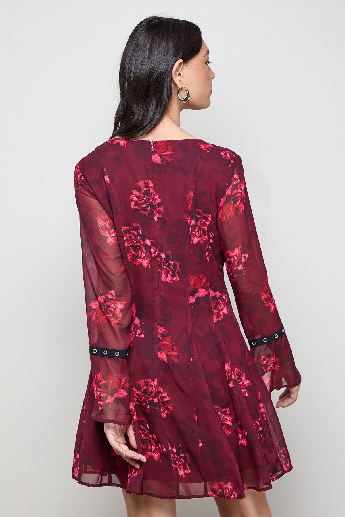 Oasis Flared Gathered Mini Dress Floral image 3