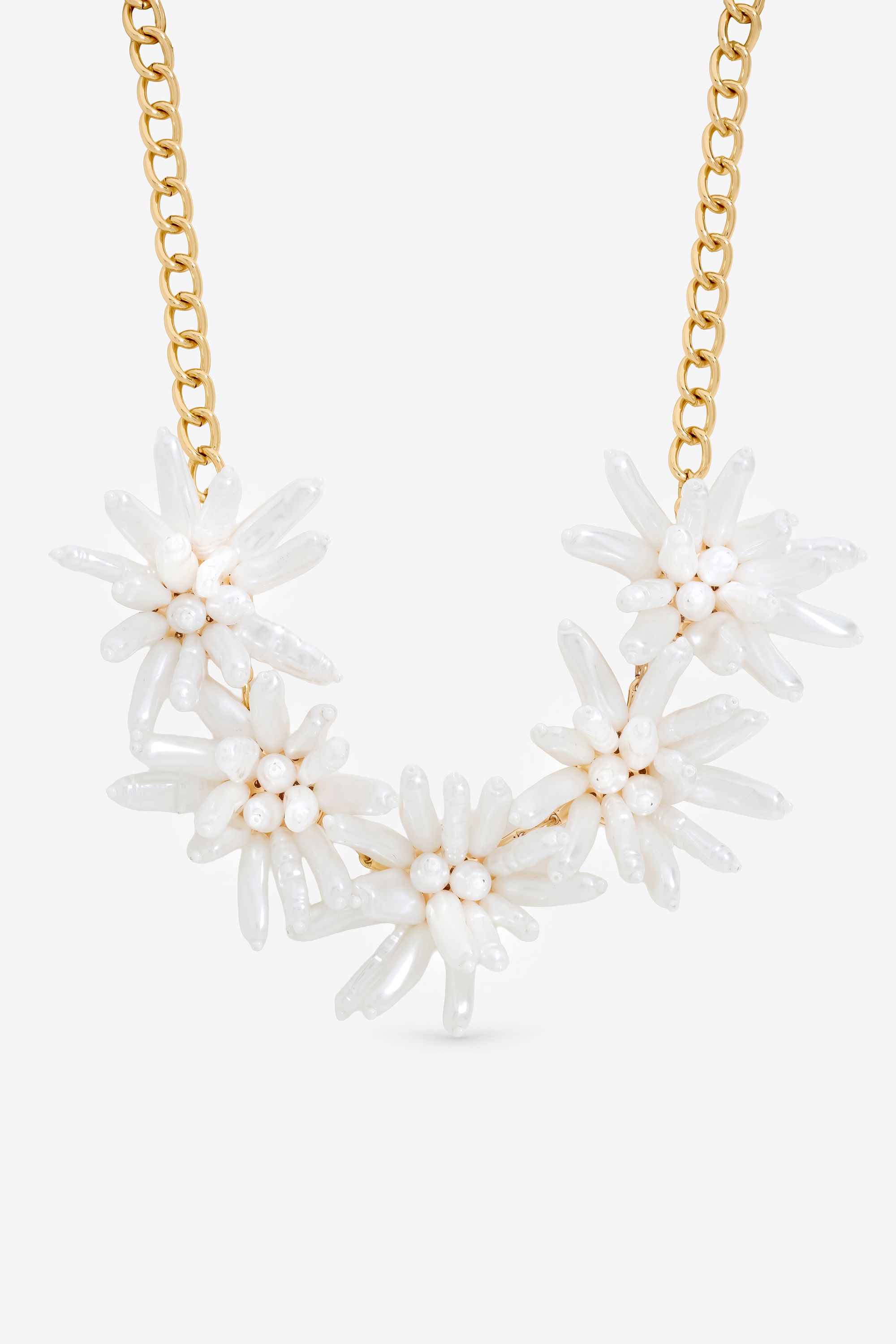 Mood Statement Pearl Floral Necklace