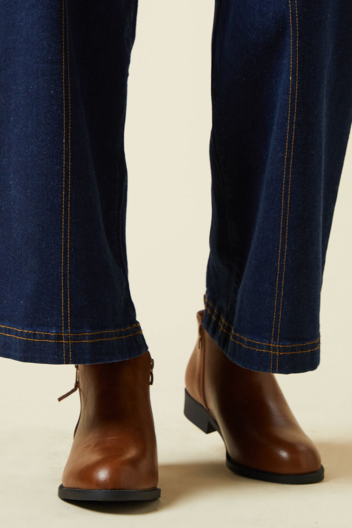 Dorothy Perkins Maddy Side Zip Flat Ankle Boots Tan image 2