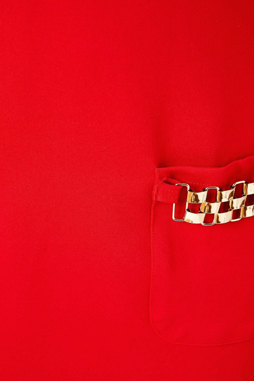 Principles Red Pocket Detail Ponte Shift Dress Red image 5