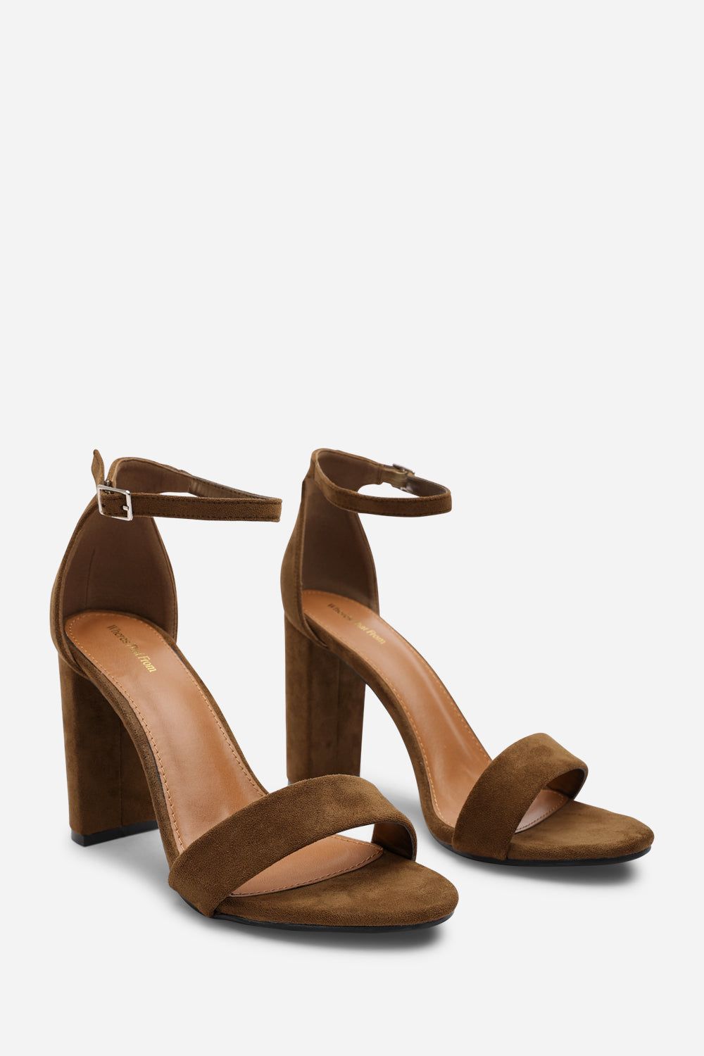 Where's That From 'Skye' Strappy Block Heels With Buckle Suede image 5