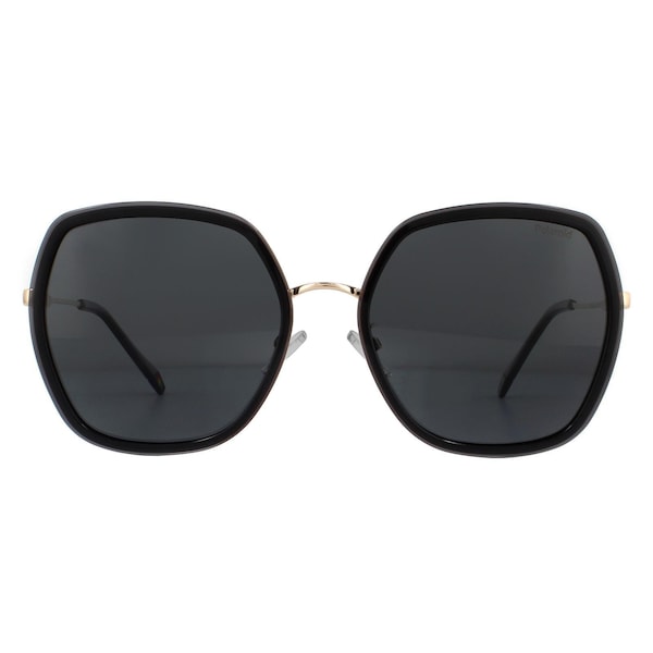 Polaroid Square Grey Gold Grey Polarized Sunglasses