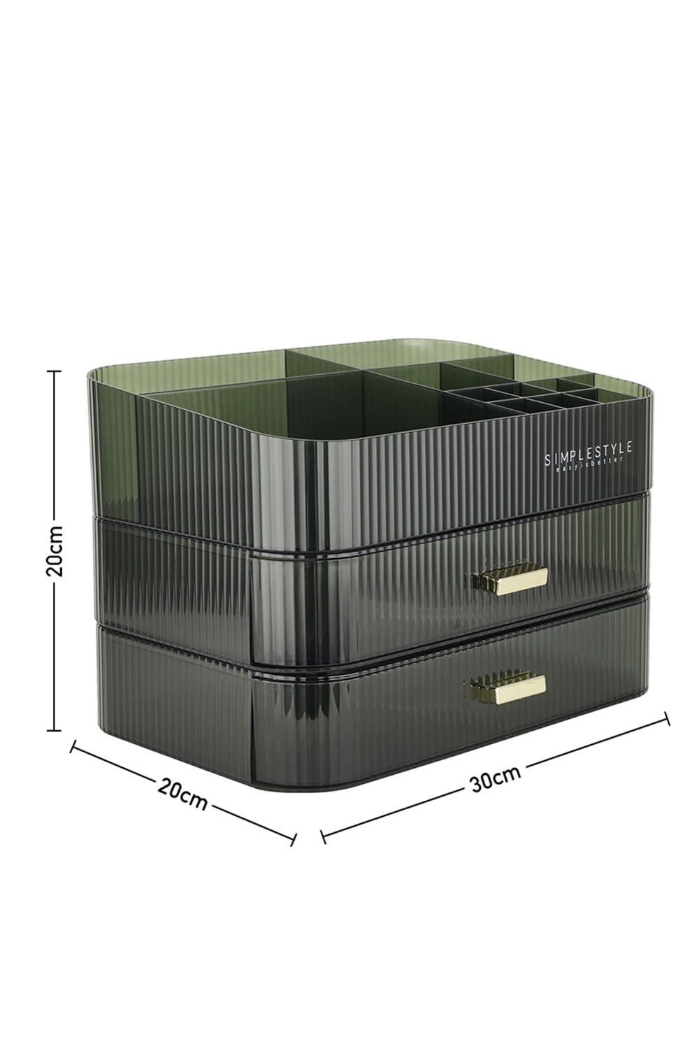 Living and Home Clear Desktop Makeup Organizer Cosmetic Case Storage Skincare Display Box with Drawers image 6