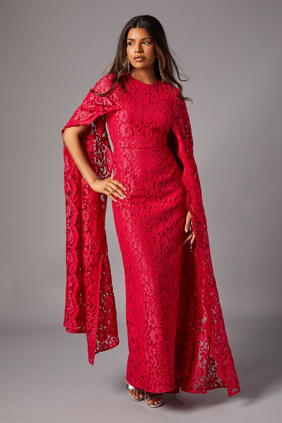 Coast Petite Lace Gown Raspberry image 2