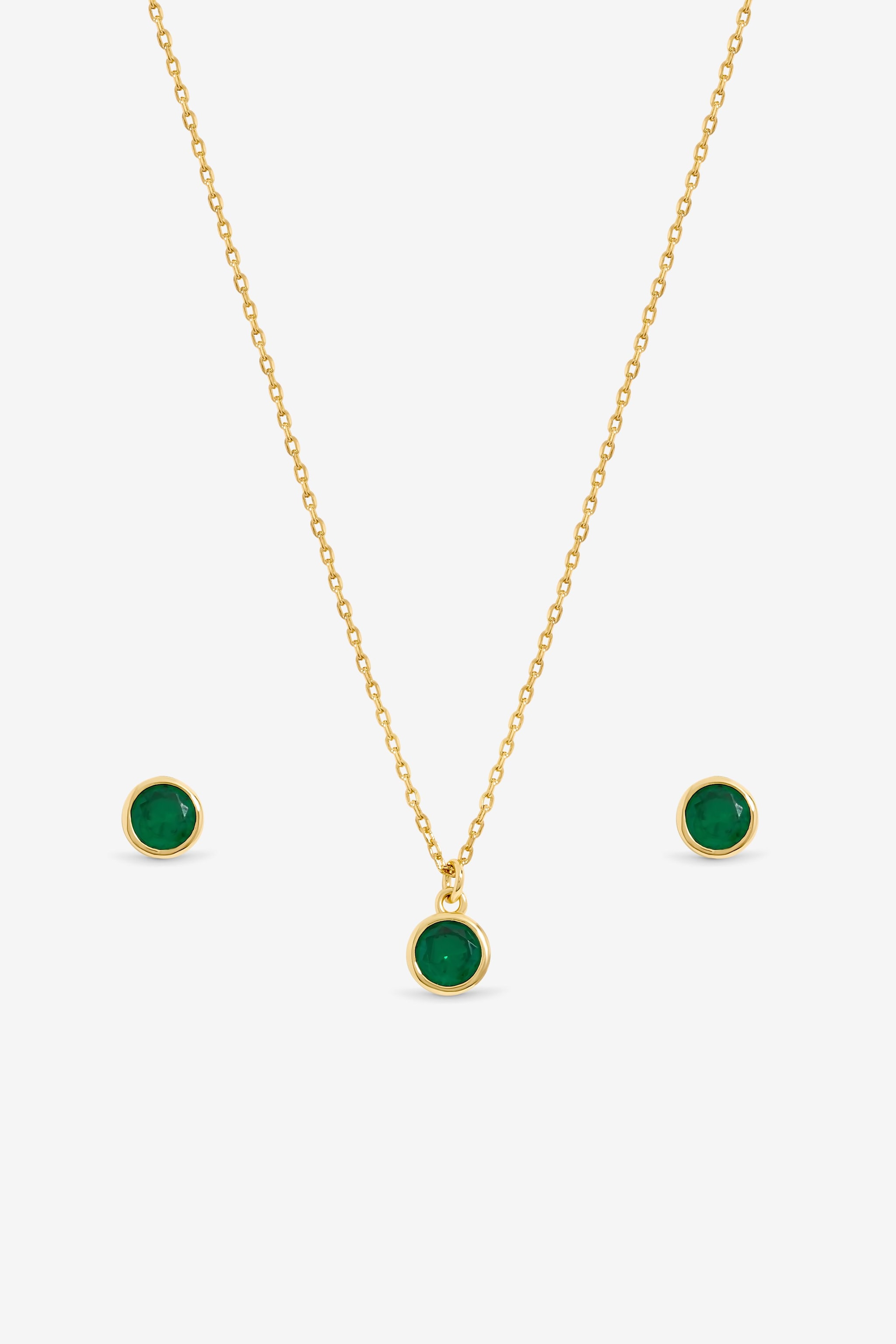 Jon Richard 14Ct Real Gold Plated Birthstone Bezel Set - May - Gift Boxed image 2