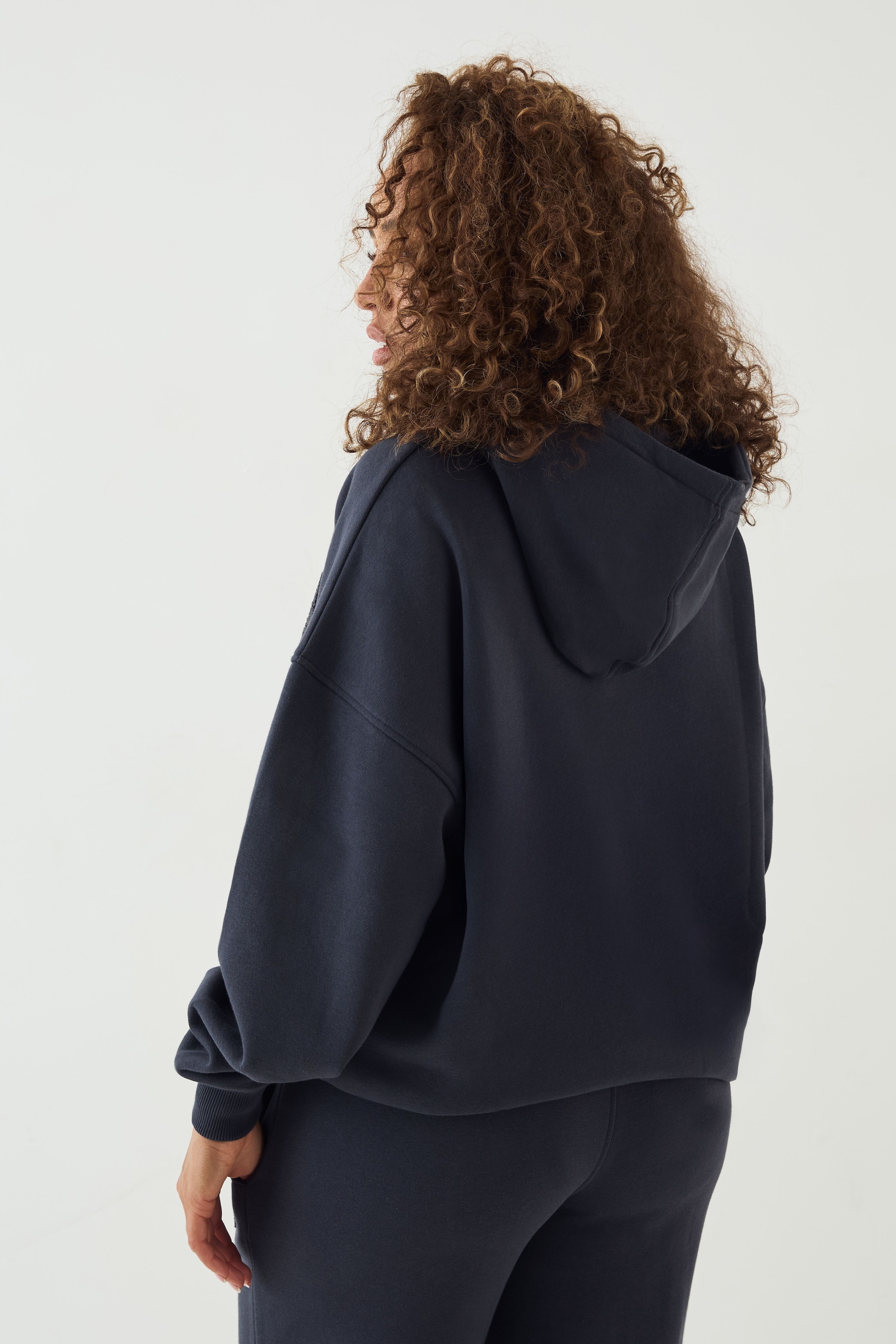 DSGN Studio DSGN Studio Towelling Applique Oversized Hoodie Midnight image 2
