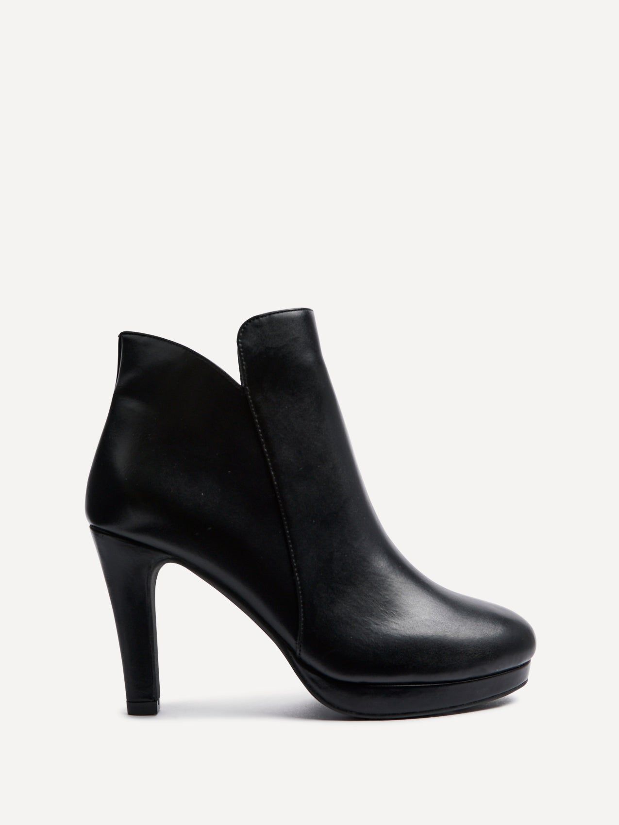 Linzi Layara Black Faux Leather Small Platform Ankle Boot image 1