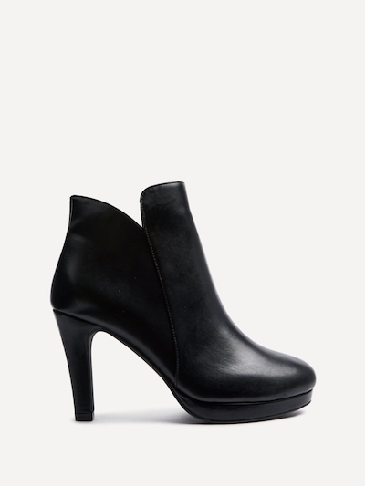Linzi Layara Black Faux Leather Small Platform Ankle Boot
