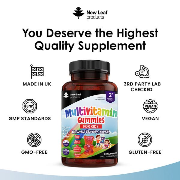 New leaf health New Leaf Products Multivitamin Gummies For Kids - Essential Daily Chewable Vitamins & Minerals 60 Vegan Gummies image 4