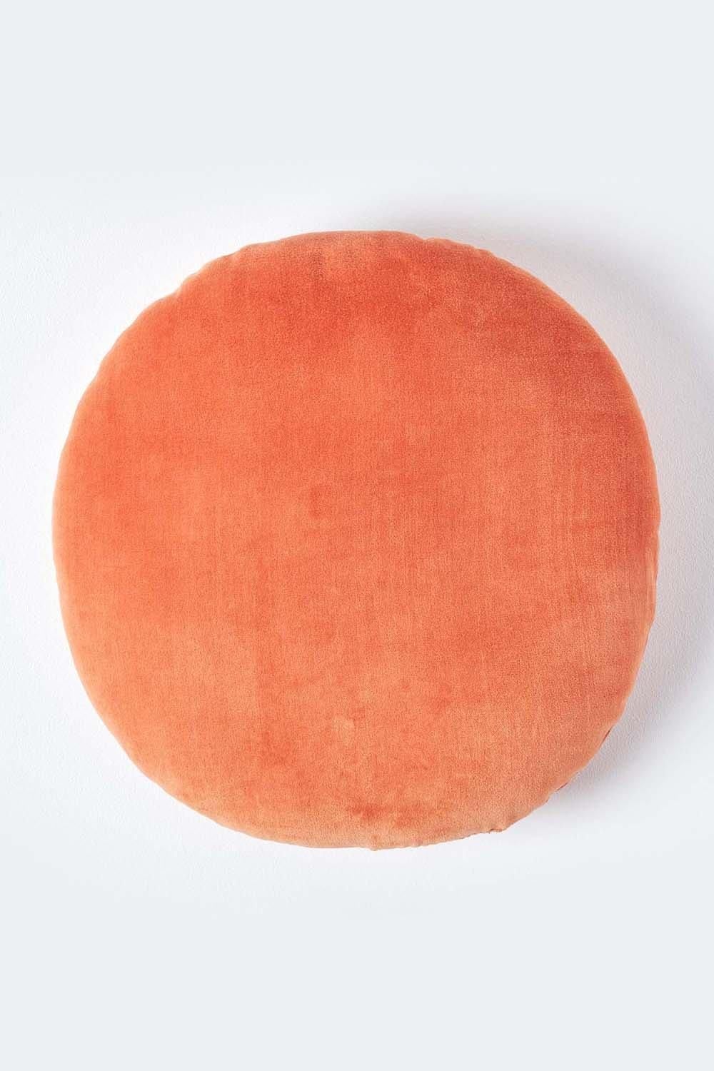 Homescapes Velvet Cushion, 40 cm Round image 1