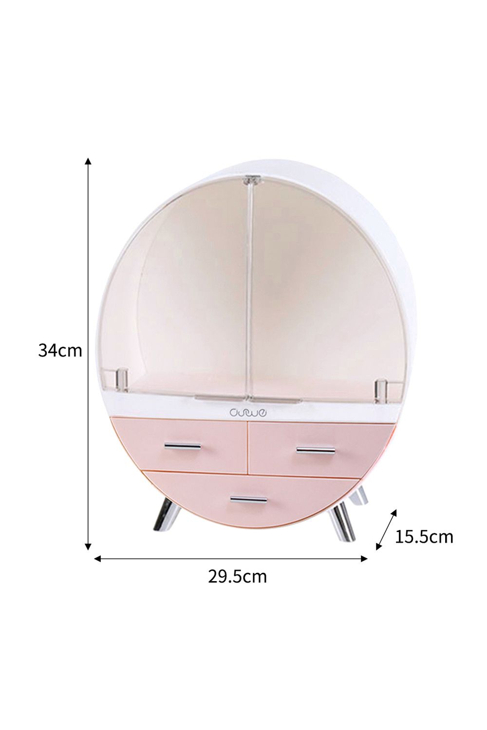 Living and Home Dustproof Round Cosmetic Storage Box Desktop Organzier image 6