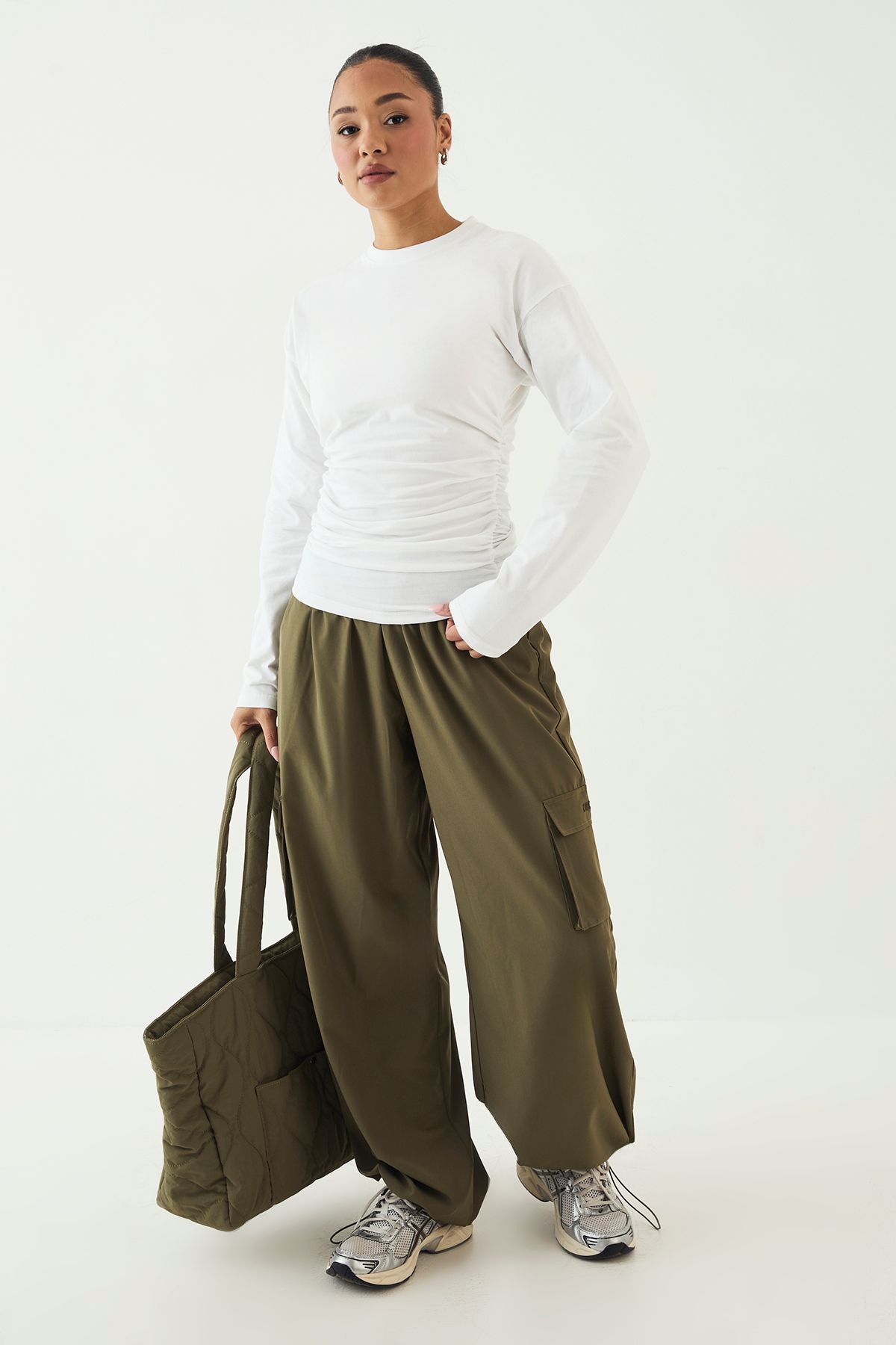 DSGN Studio DSGN Studio Wide Leg Cargo Trouser Khaki