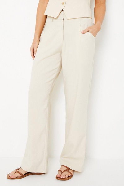 Oasis Drapey Wide Leg Relaxed Trouser Stone