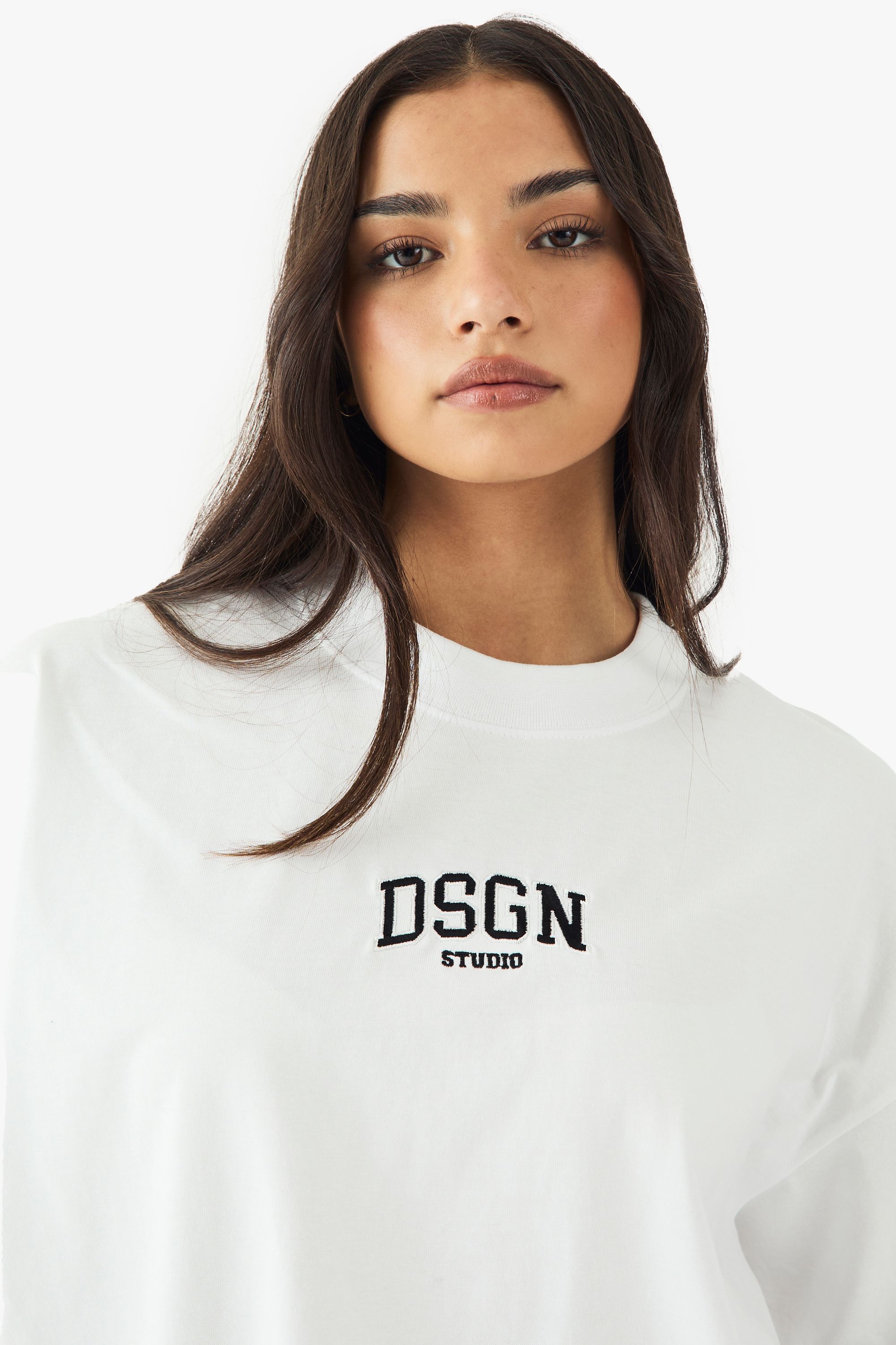 DSGN Studio DSGN Studio Embroidered Heavyweight Oversized T-Shirt White image 4