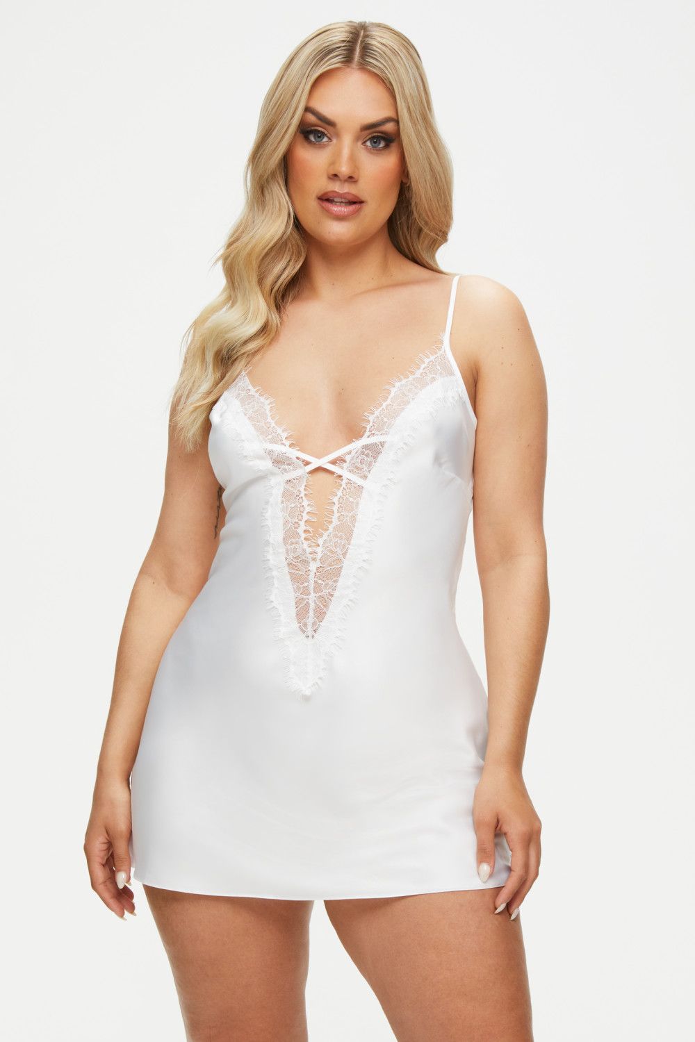 Ann Summers Cherryann Satin Chemise Ivory image 1