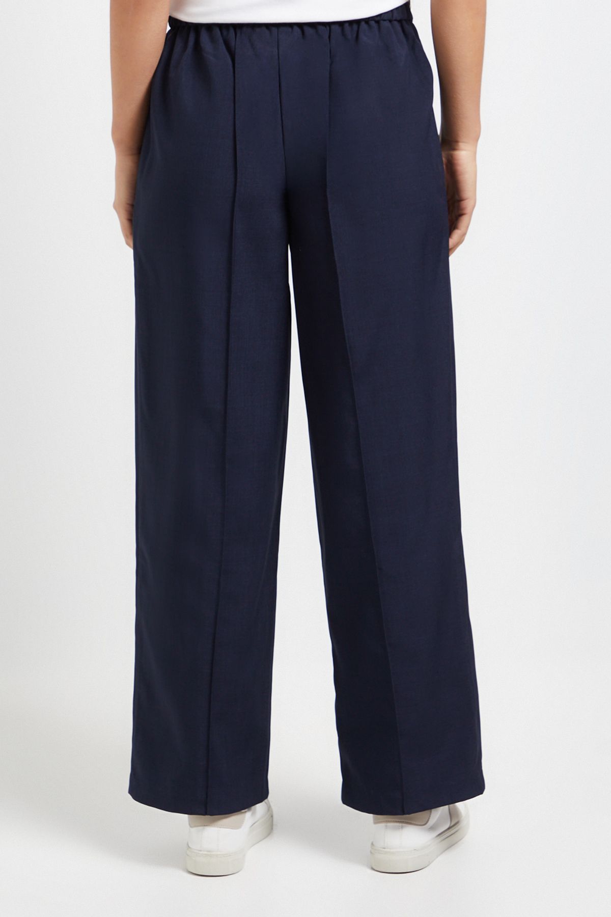 Dorothy Perkins Petite Elastic Waist Straight Leg Trouser Navy image 3