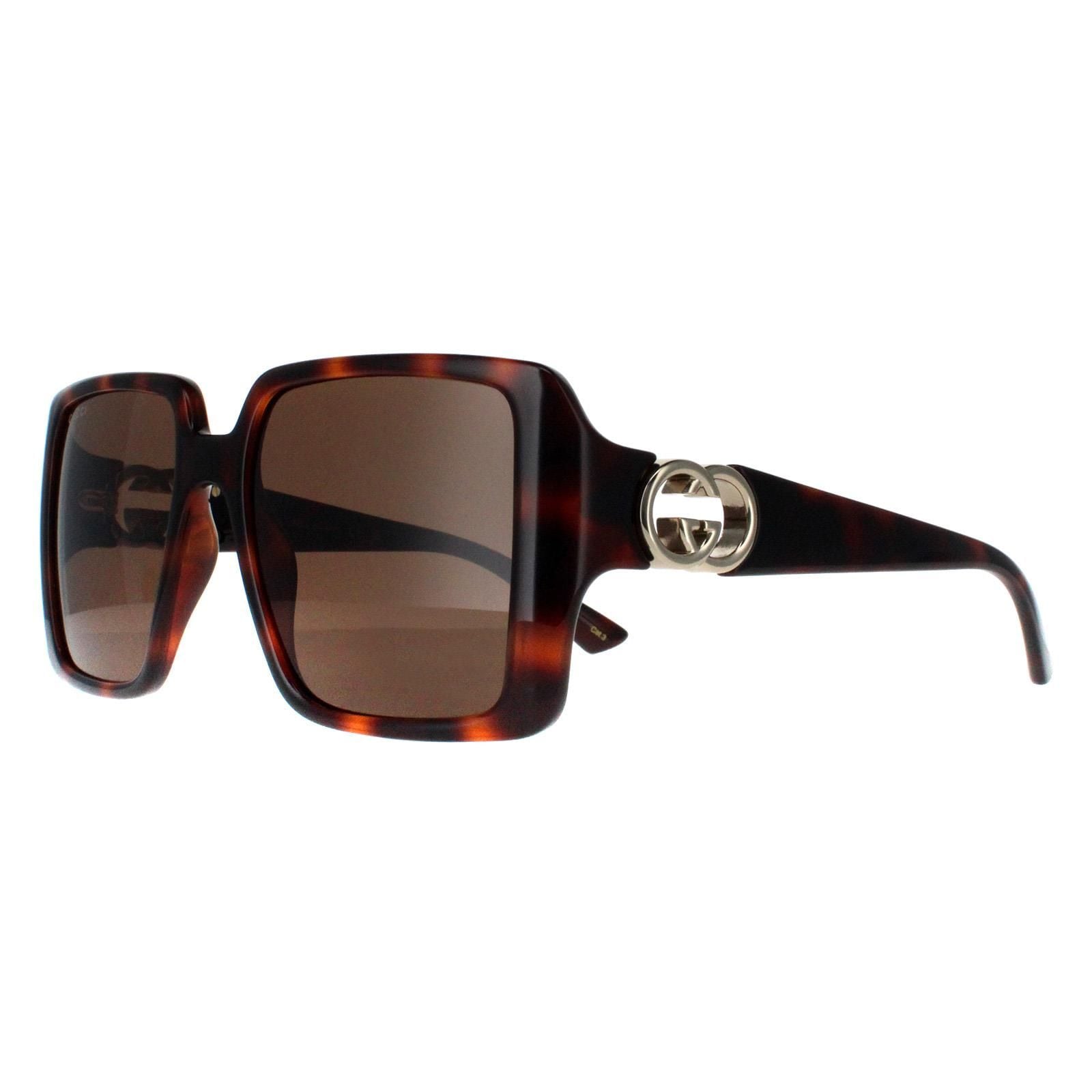 Gucci Square Dark Havana with Gold Dark Brown GG1692S image 2