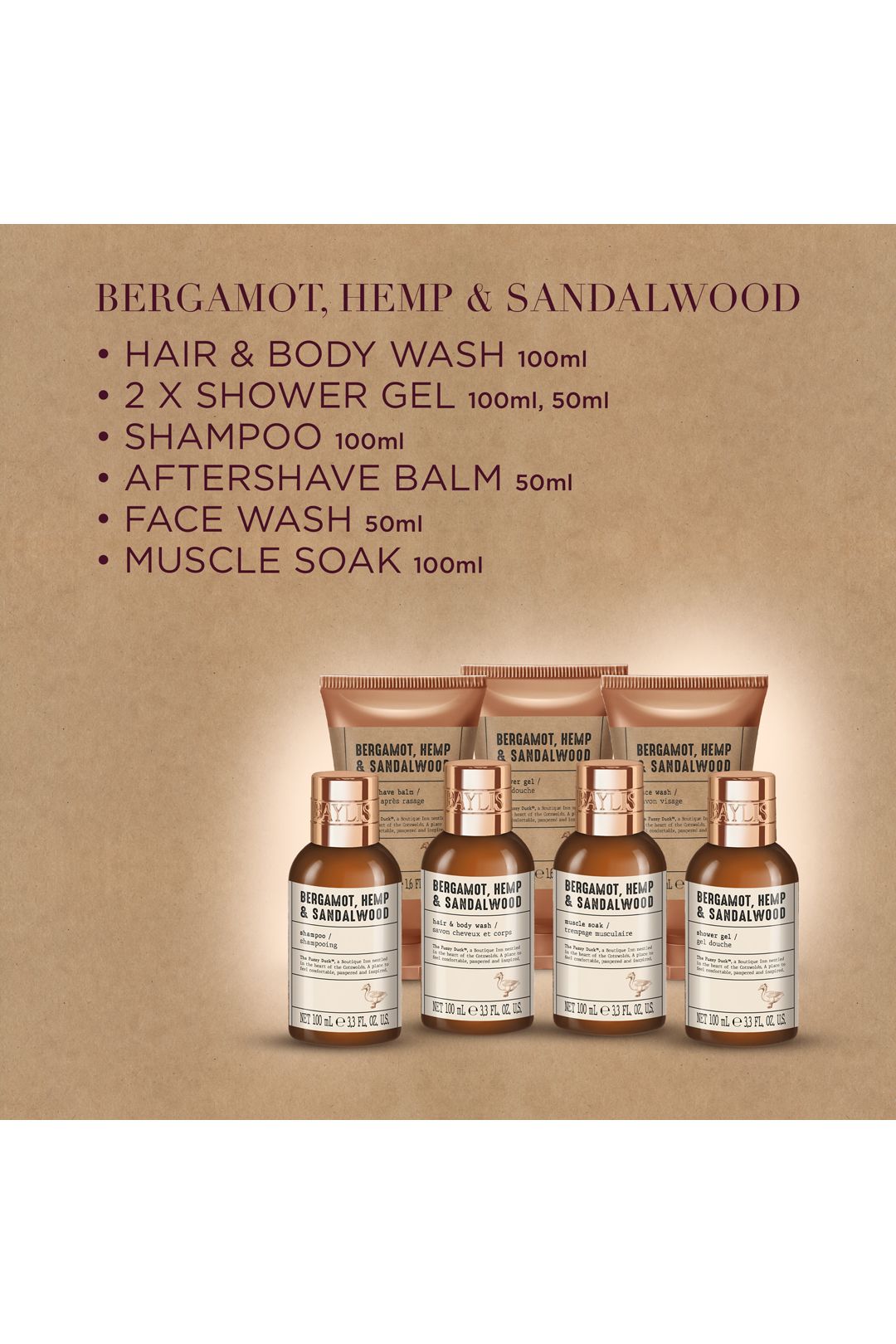 Baylis & Harding The Fuzzy Duck Bergamot, Hemp & Sandalwood Men's 7 Day Essentials Gift Set Multi image 4