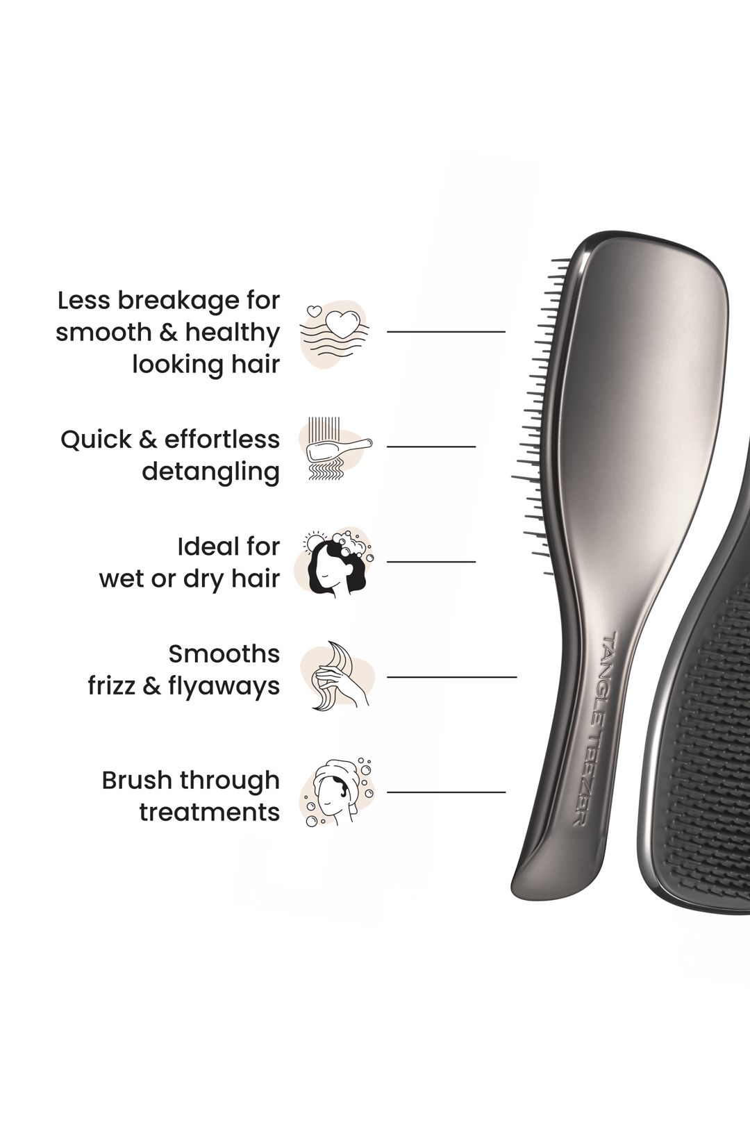 Tangle Teezer The Ultimate Detangler Chrome Midnight Silver Midnight Silver image 4