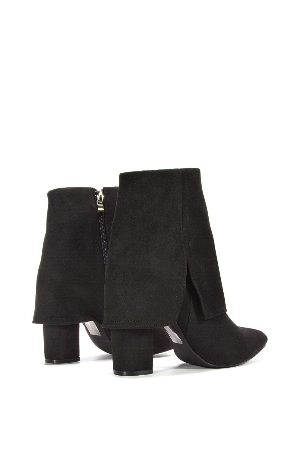 XY London 'Ayla' Layered Fold Over Pointed Toe Heeled Shoe Booties image 4