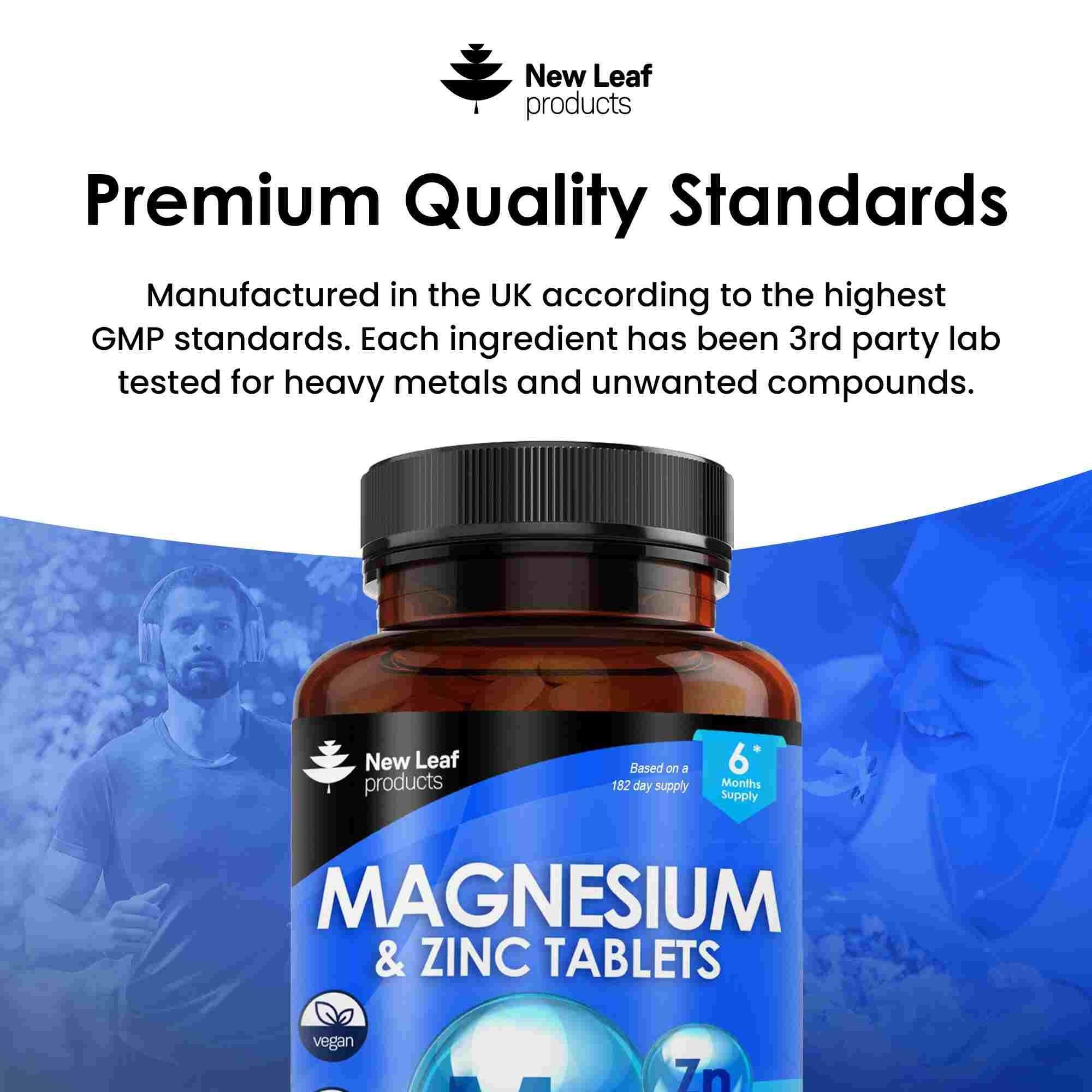 New leaf health Magnesium Supplements with Zinc 365 Tablets – Bones, Muscle image 5