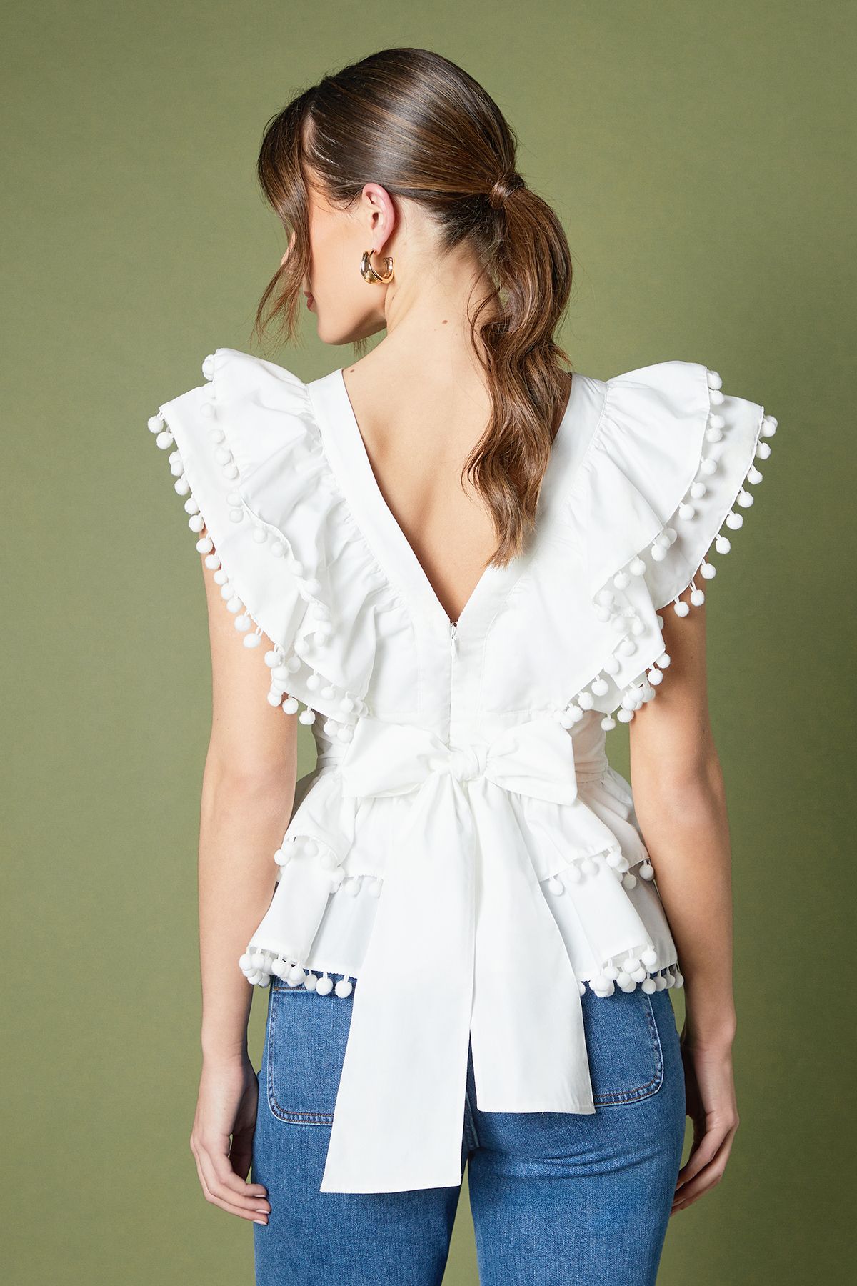 Coast Pom Pom Trim Top White image 4