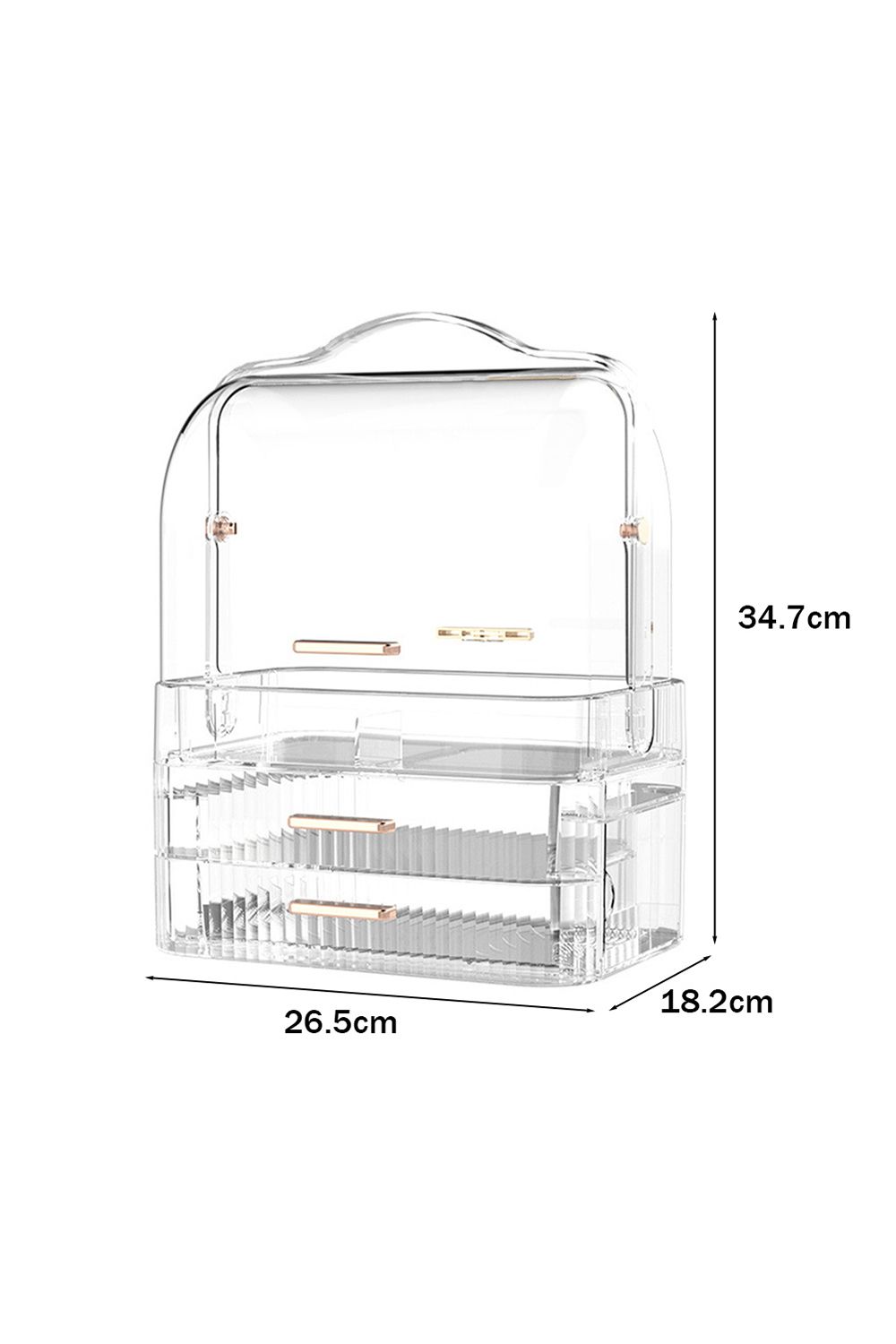 Living and Home Portable Dustproof Cosmetic Desktop Makeup Organizer with Handle image 6